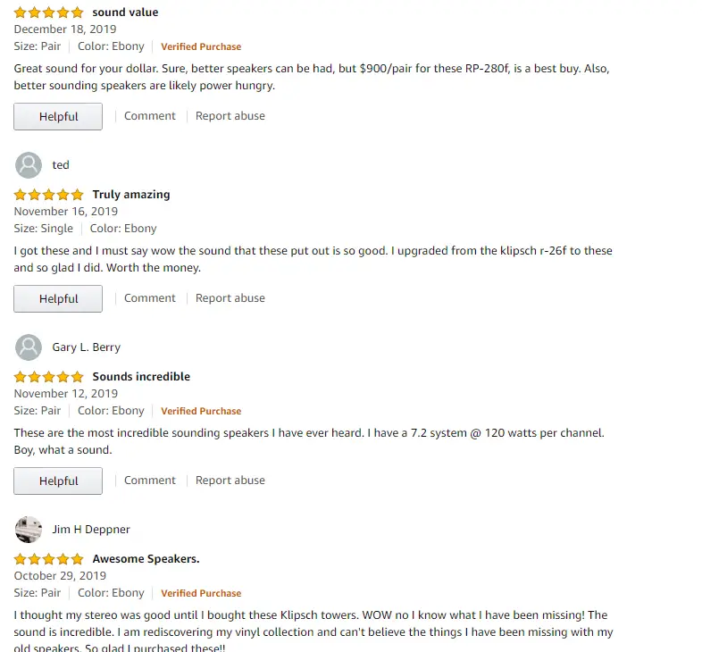 this image shows the most recent customer reviews