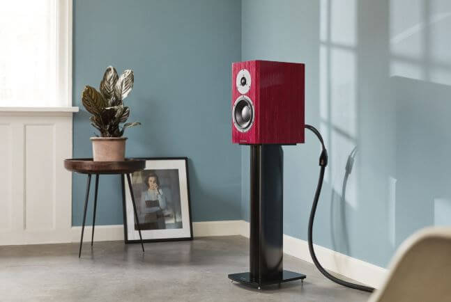 image of the red special 40 speaker by dynaudio