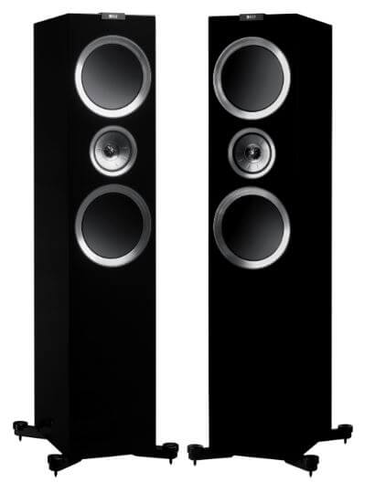 image of a pair of KEF R900 tower speakers - color black