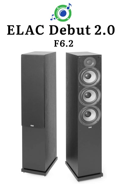 this picture shows the outside of the ELAC Debut 2.0 F6.2 tower speaker